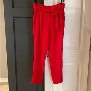 High-waisted red Pants